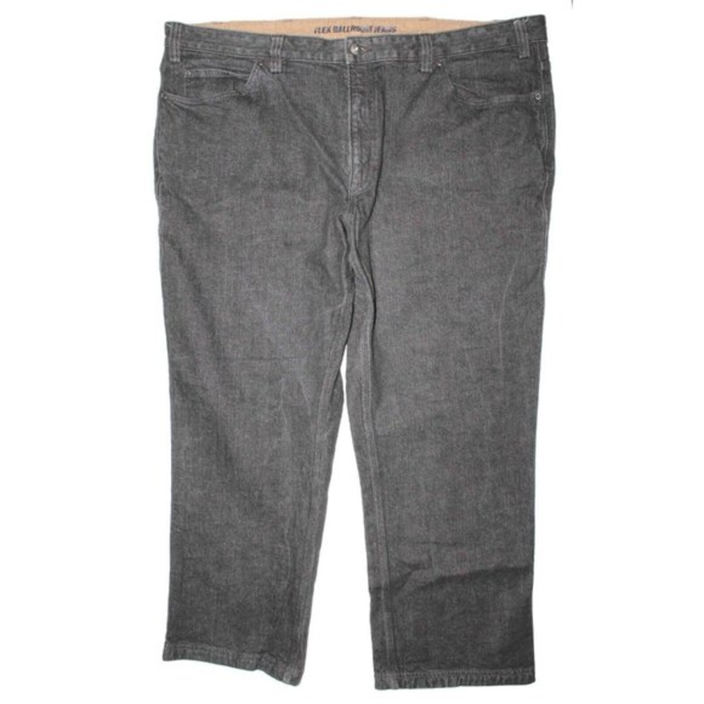 Duluth Trading Flex Ballroom Black Cotton Spandex Relaxed Fit Jeans Mens 46 x 30